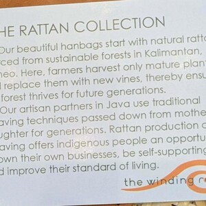 The Rattan Collection Woven Totes and Crossbody Cross Body Handbags Purses Crafted in Leather and Natural Rattan, Fair Trade from Java image 5