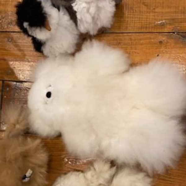 Alpaca Wool Stuffed Animals Plush Toys  Plushies Decor,  Bear Sloth Lion Penguin, White Gray Black Brown, Fair Trade from Ecuador