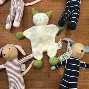 Under the Nile Scrappy 100% Organically Grown Egyptian Cotton Stuffed Animals Dolls Loveys Baby Toys Baby Gift, Dogs Cats Bear