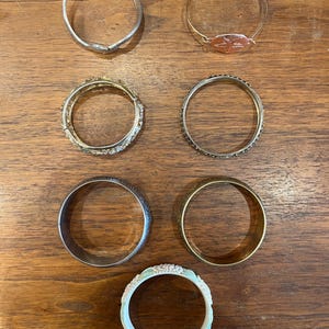 Various Vintage Cuff & Bangle Bracelets, Double-Headed Snake, Sand Dollar, Kramer and Indian Florals, Celluloid, Silver/Gold-Tone Bracelet