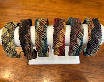Woven Braided String and Leather Cuff Bracelets, Adjustable Tie Closures, Fair Trade Ecuador