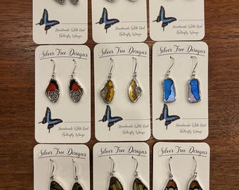 Sterling Silver Butterfly Wing Reversible Jewelry, Wire Earrings, Fair Trade from Peru