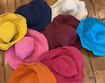 Sun Hat with Flexible Rim, 100% Cotton Garden Hat, Bucket Hat, Fair Trade from Nepal