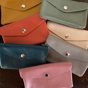 Carteras de piel auténtica italiana, hechas a mano, de 15 x 10 cm, de comercio justo de Italia.