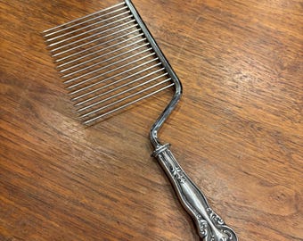 Vintage Sterling Silver Cake Breaker Cake Server with Stainless Steel Spikes