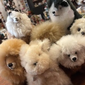Alpaca Wool Stuffed Animals Plush Toys  Plushies Decor, Llamas Bear Sloth Lion Penguin, White Gray Black Brown, Fair Trade from Ecuador