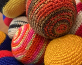 Hand-Knitted Hacky Sack 2.5 Inches, Stocking Stuffer Toys, Fair Trade from Ecuador