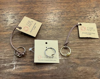 Fair Anita Rings, Floral and Semi-Colon, Fair Trade from Peru and India