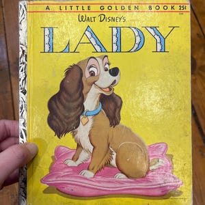 Vintage Children&#39;s A Little Golden Book, Walt Disney’s Lady, 1954 Edition, Simon and Schuster, Printed in USA, Lady & the Tramp