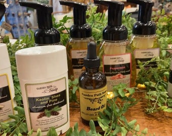 All Natural Herbal Hand & Body Lotion Foaming Wash Deodorant Bug Repellant Beard Oil Cream, Amish-Made by Garden Path Soap in Lancaster PA