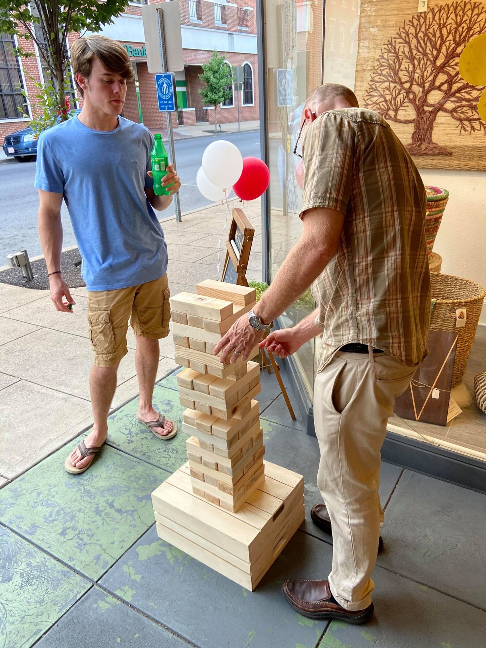 Giant Wooden Jenga Lawn Yard Game with Storage Crate Locally Etsy