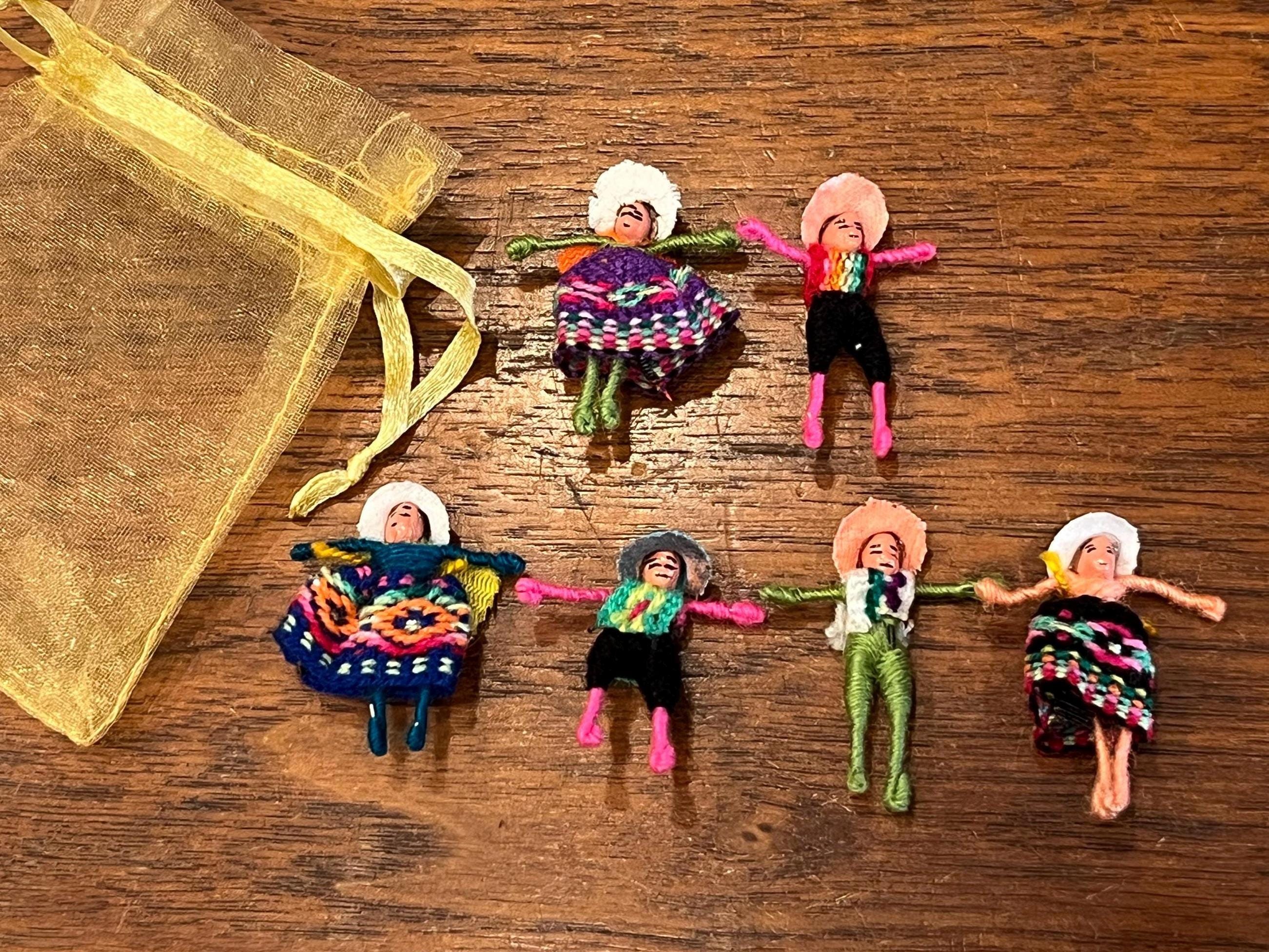 dolls country様 リクエスト 9点 まとめ商品 Hand-crafted Worry Dolls in Pouch, Miniature Dolls, 6 Count, Fair