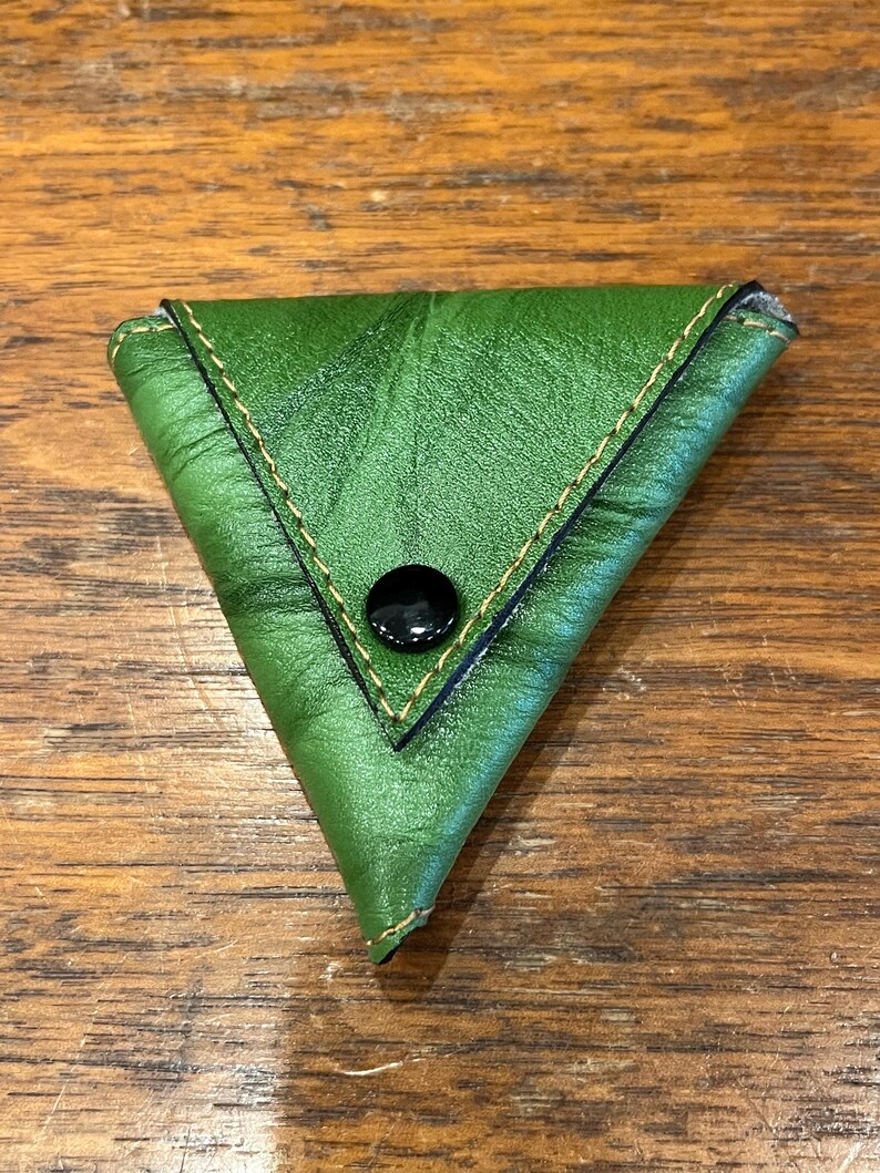 Triangular Coin Purse Genuine Leather Triangle Snap Button Coin Purse, Wallets, Fair Trade ...