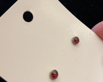 Sterling Silver Stud Earrings Made of Semi-Precious Stones, Fair Trade from Nepal