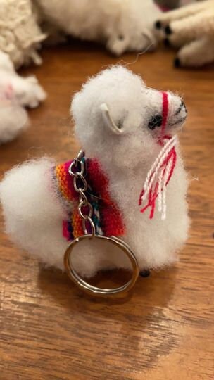 Fluffy cheap llama keyring
