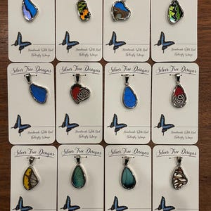 Butterfly Wing Reversible Jewelry, Nickel Pendant for Necklace, Fair Trade from Peru