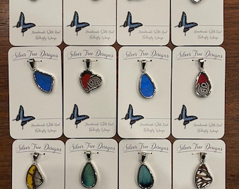 Butterfly Wing Reversible Jewelry, Nickel Pendant for Necklace, Fair Trade from Peru