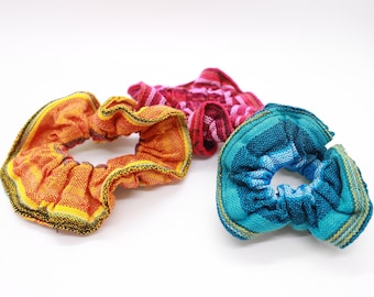 Fair Trade Elastic Hair Ties Bands Scrunchies Scrunchy, Ponytail Holder, Hair Accessories for Girls and Women