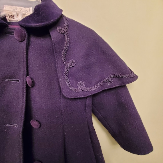 Vintage Rothschild Girls Wool Navy Blue Coat Size… - image 3