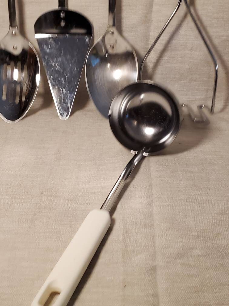 Set of 5 Vintage Retro Kitchen Utensils Japan White Handles 1665 - Etsy