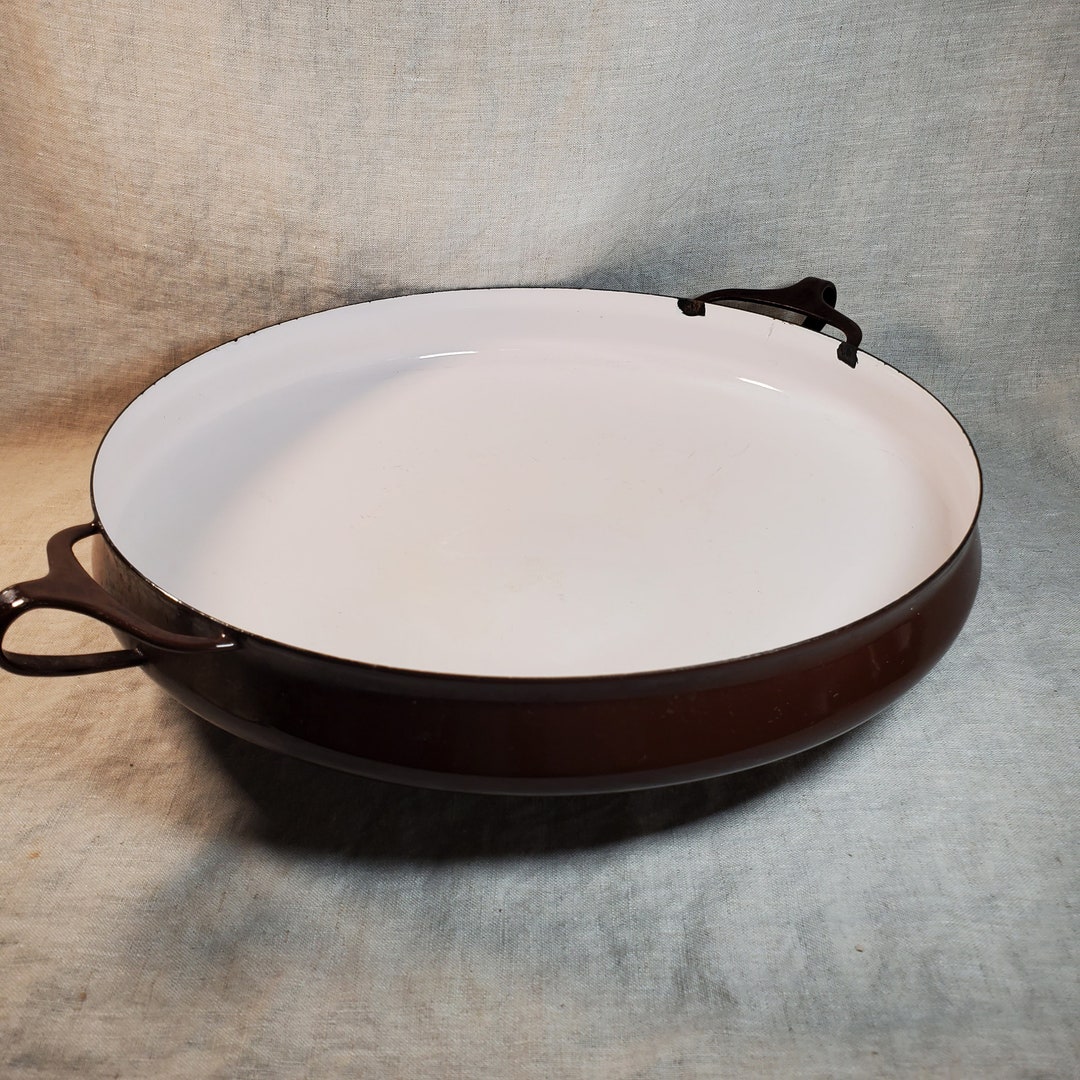 Koen Pans Brown Dansk Kobenstyle Enamel Round Paella Pan, 1960s France (1945) - Etsy