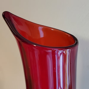 Vintage Mid Century Tall Hand-blown Pitcher/Vase (1297)