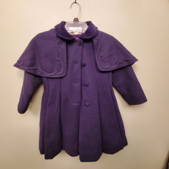 Vintage Rothschild Girls Wool Navy Blue Coat Size 5 (… Gem