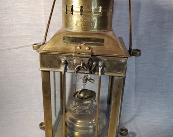 Vintage N R Neptune Brass Oil Lantern