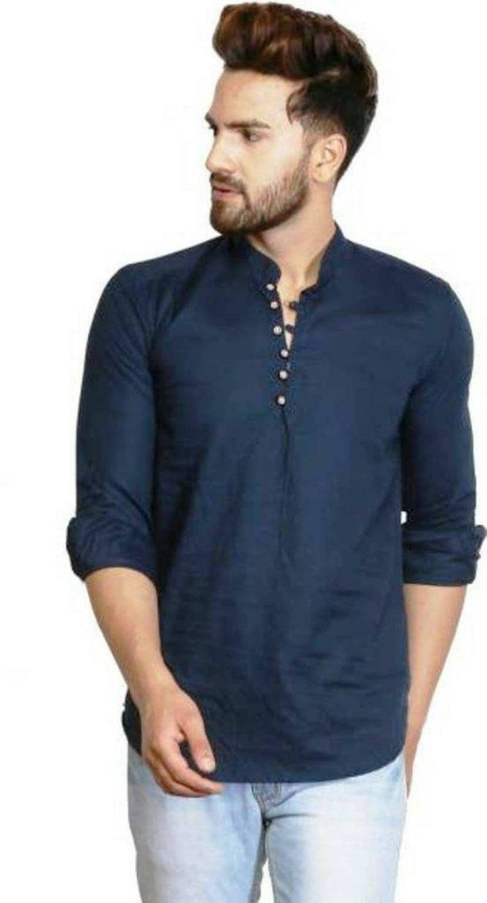 Camisa india Kurta camisa sólida hombres Top Túnic Short Kurta Etsy