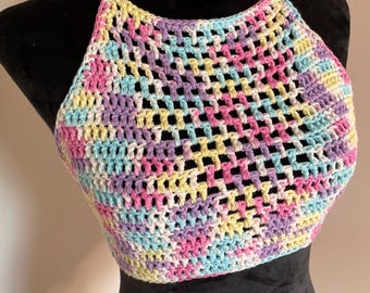 Valerie Top - Top corto de crochet hecho a mano