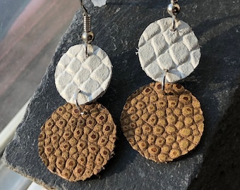 Handmade leather earrings