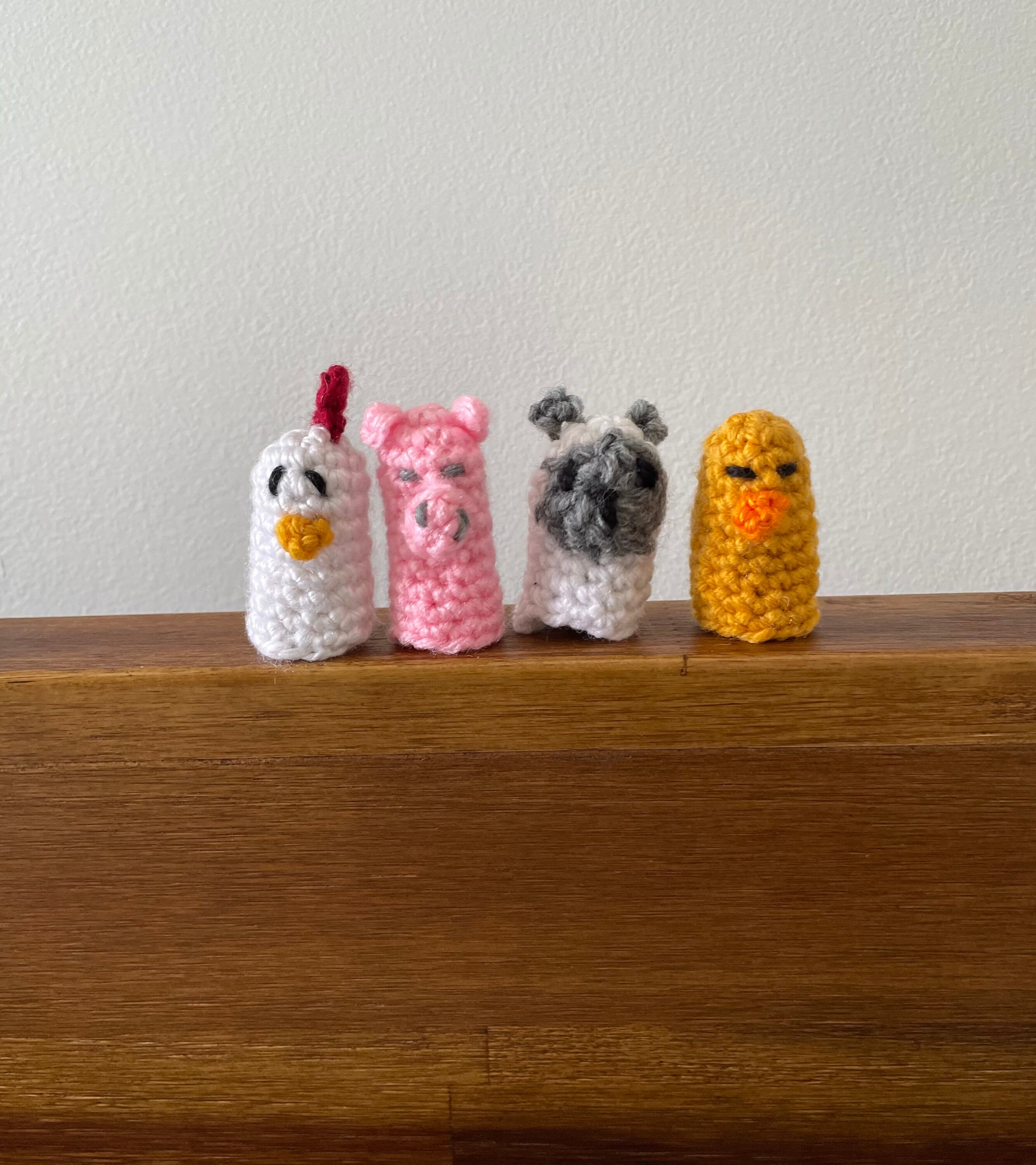 Crochet Finger Puppets Farm Animals Handmade Crochet Etsy
