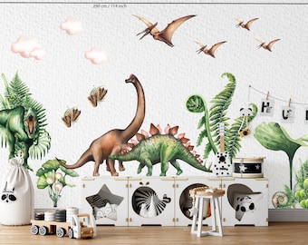 Dinosaur wall decals for classroom decoration, Colourful dinosaur stickers for boys room, personalized dinosaur name wall sticker