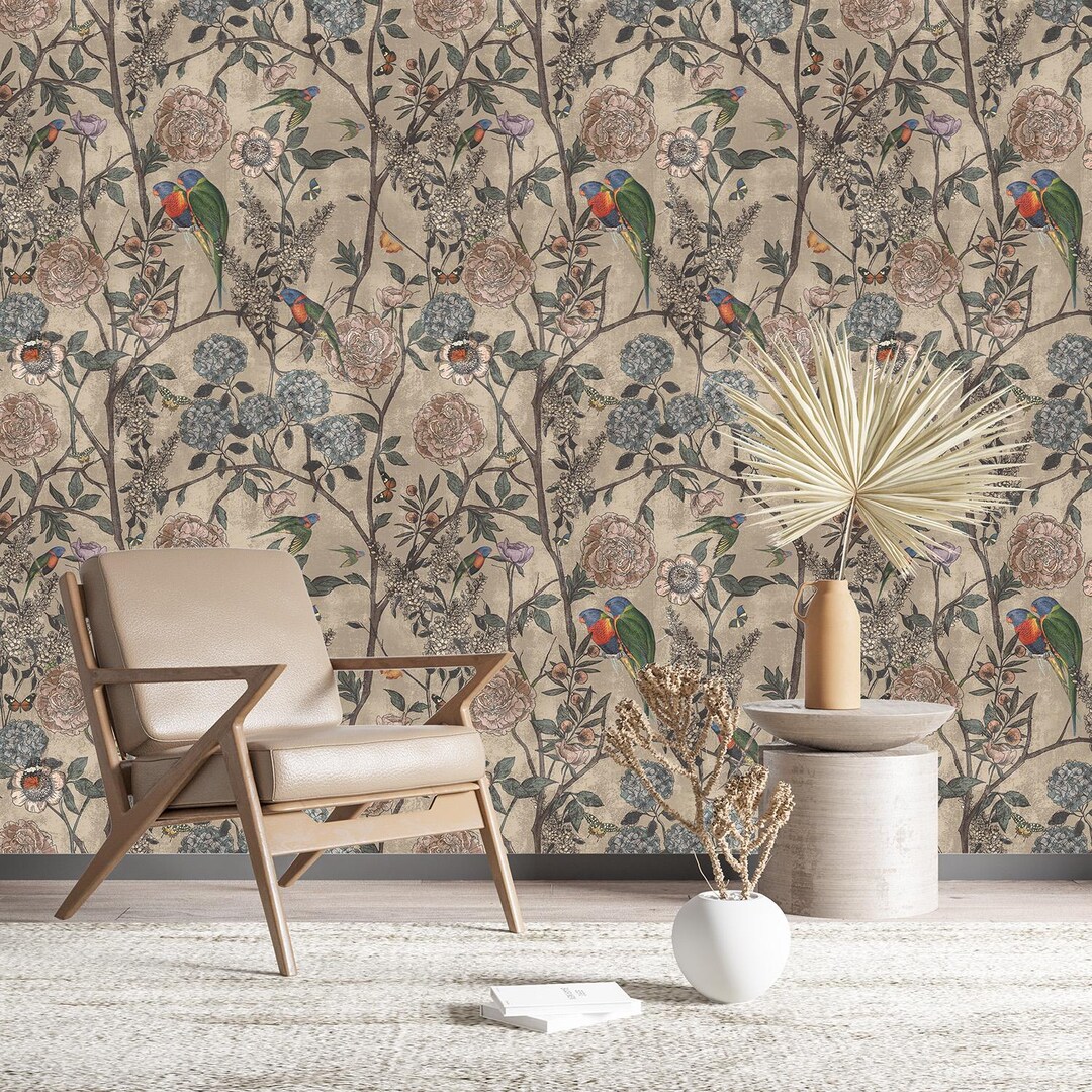 Vintage Peony Wallpaper: Romantic Floral Wall Mural | Bedroom and ...