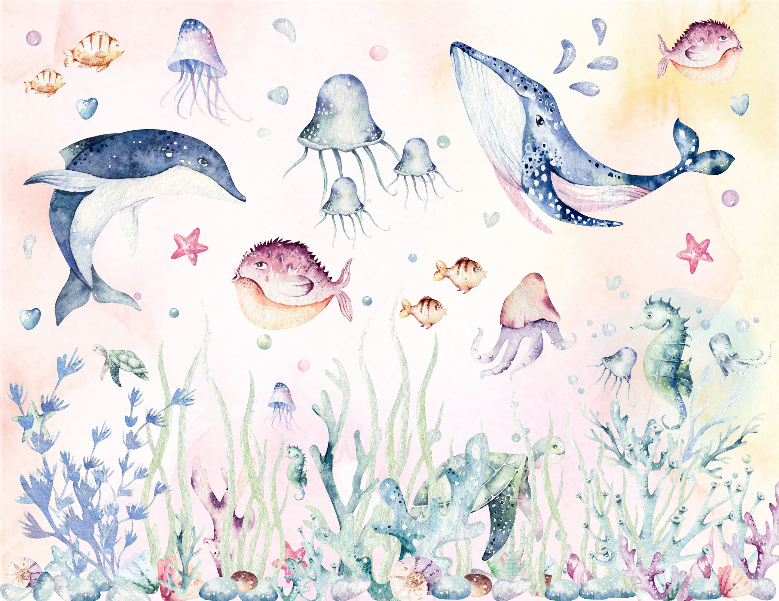 Ocean Wallpaper for All Kids Mural Ocean World for Little Etsy Australia