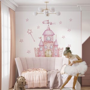 Princess Castle Wall Decal: Custom Name, Reusable Fabric Decal