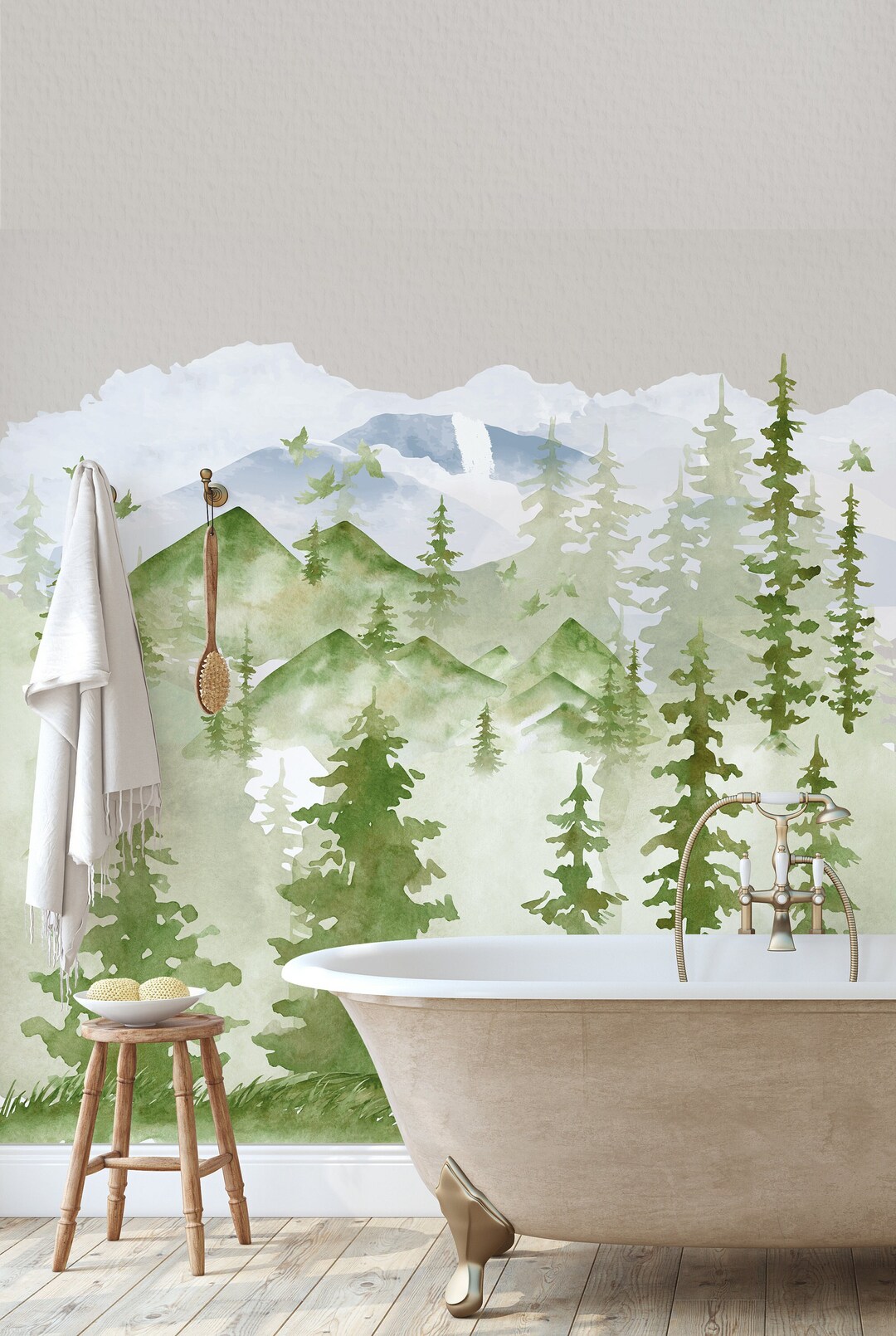 Forest Wall Decal, Woodland Forest Trees Wall Decals for Kids Room and