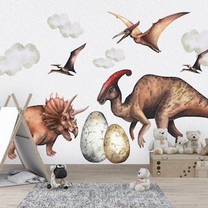 Giant Dinosaur Wall Decals: Eco-Textile Jurassic Park Theme