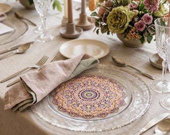 Custom Floral Mandala Charger Plate Decal | Wedding Table Decor (2027)