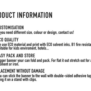 May include: White background with black text detailing product information. Text includes customization options, eco-friendly materials, easy storage, and damage-free placement. The Landia logo is in the upper right corner.