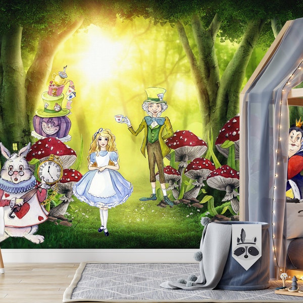Alice in Wonderland Mural - Etsy