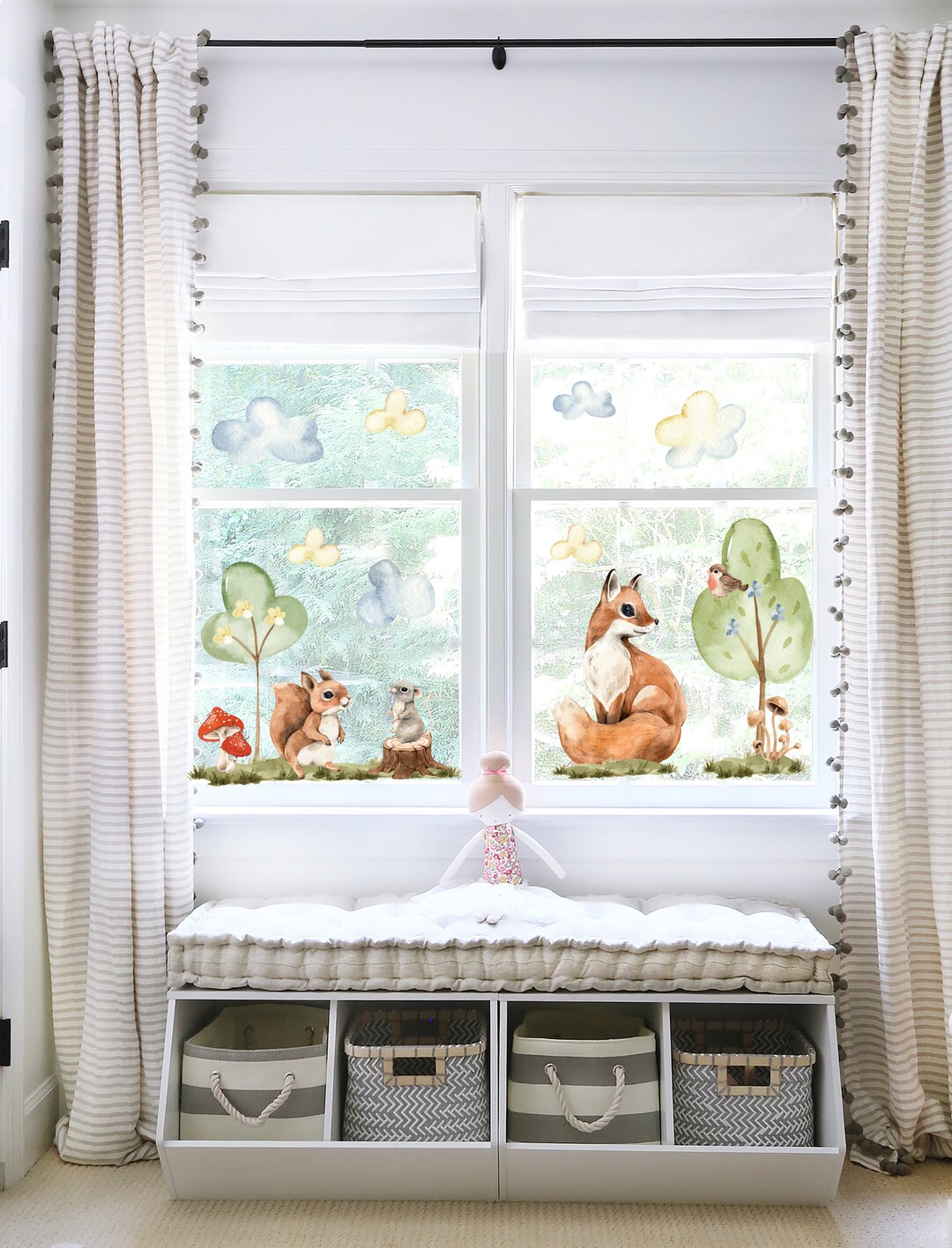 Window Sticker Wild Forest Animals for Kids Room, Nursery Window Decal ...