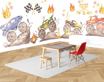 Monster Truck Wall Decals Set Watercolour