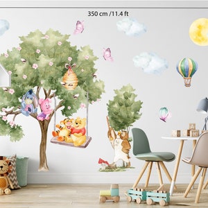 Winnie the pooh wall decals reuse-able giant collection which you can design big wall in kids room, nursery, kids garden or kids hospital.