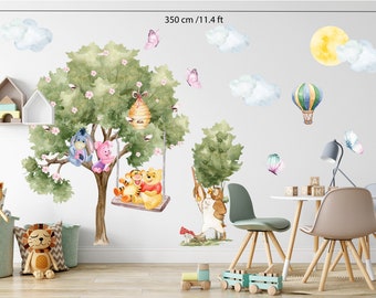 Winnie the Pooh Kinderzimmer Dekoration, Wandtattoo Winnie the Pooh für Kinderzimmer, Wandaufkleber für Kinder, Winnie the Pooh Wandbild für Kinder