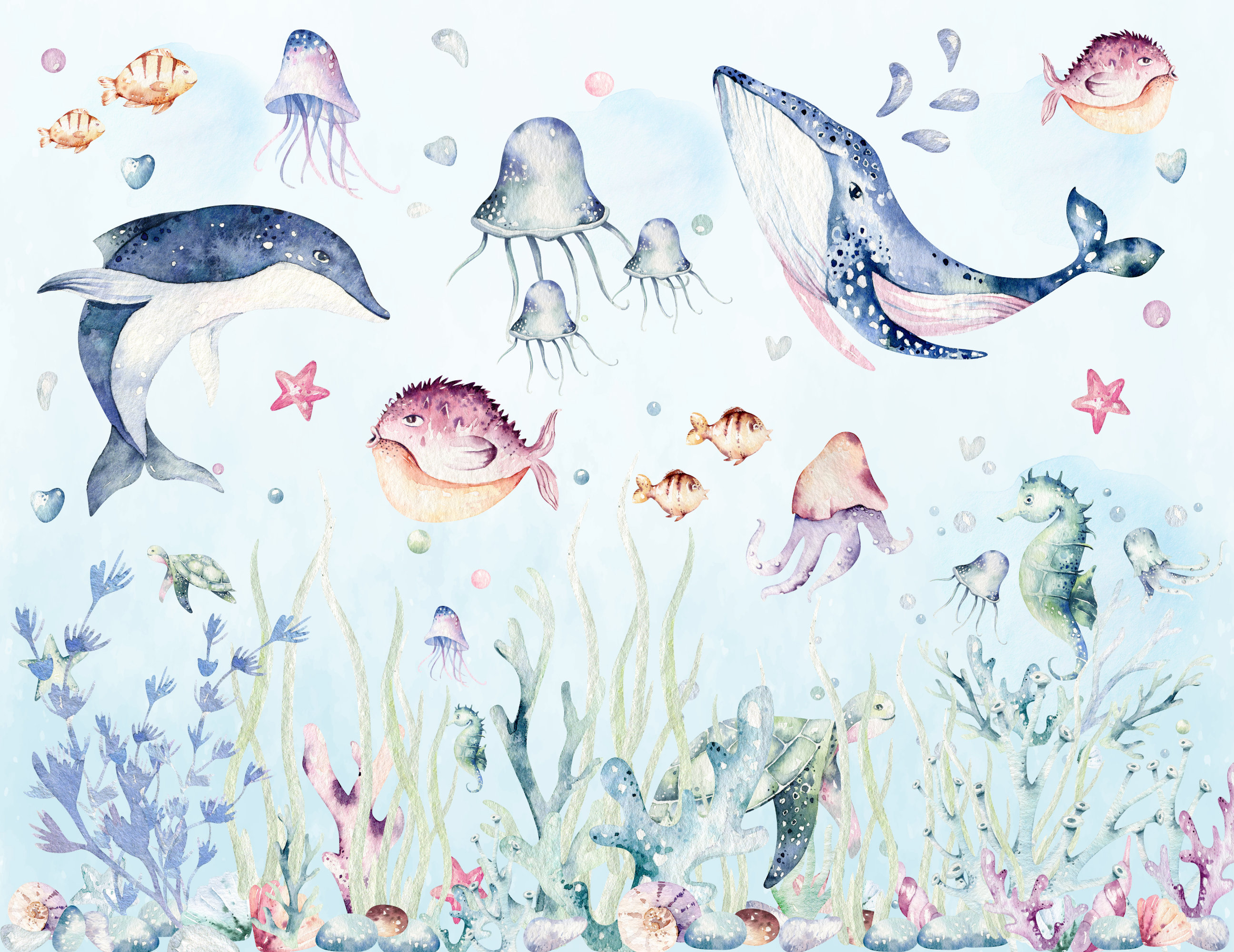 Ocean Wallpaper for All Kids Mural Ocean World for Little Etsy Australia