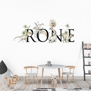 Personalized Dinosaur Name Wall Decal: Jurassic Nursery Decoration