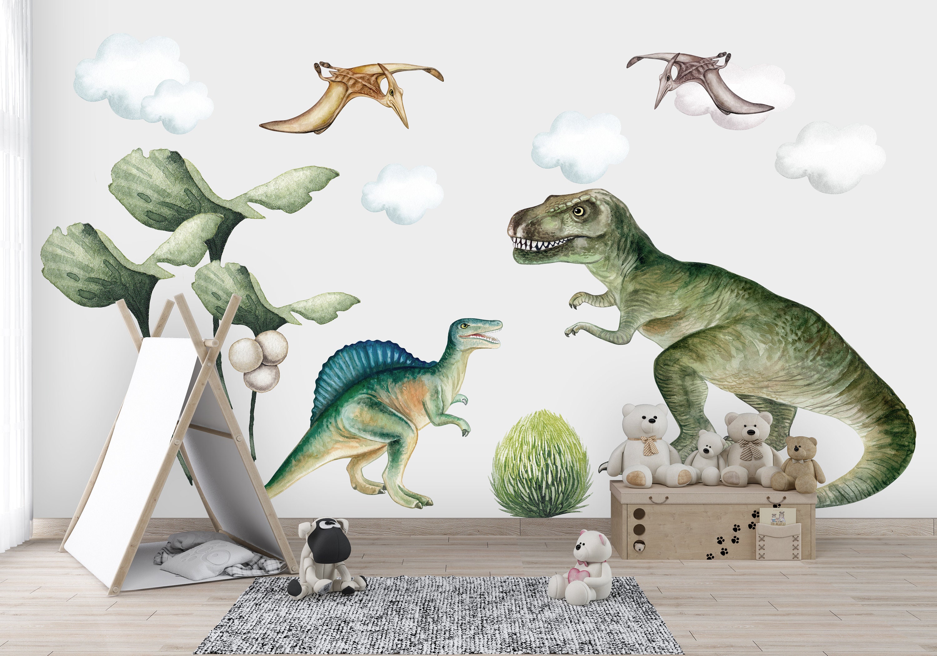 Dinosaurs Wall Decal Dinosaurs Wall Sticker Jurassic Nursery