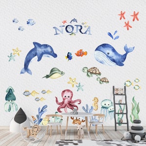 Ocean Life Fabric Wall Decals: Under The Sea Nursery Decor