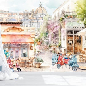 FIRENZE Wallpaper, personalisierte Tapete, Firenze Altstadt Tapete, Vintage Firenze Wallpaper, maßgeschneiderte Tapete, Firenze Wandbild